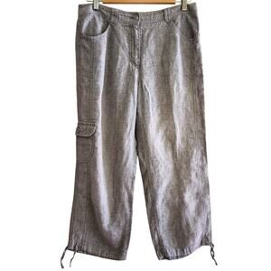 Gerry Weber Edition Inga Gray Linen Cargo Pants Women's Size Small